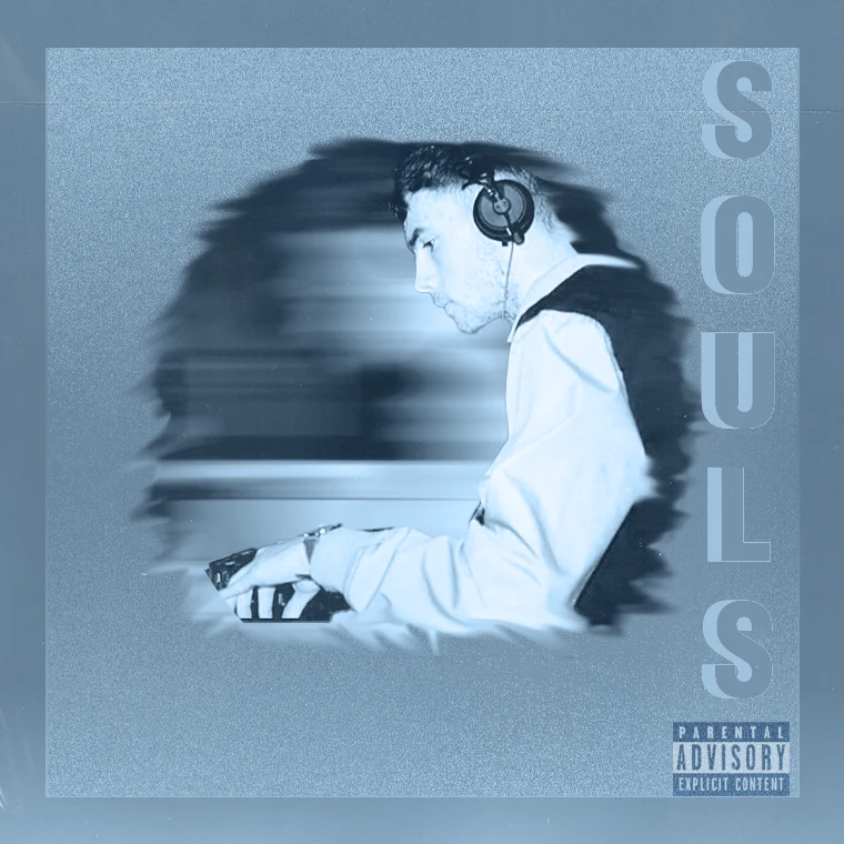 Blue Souls album cover artwork created in Photoshop