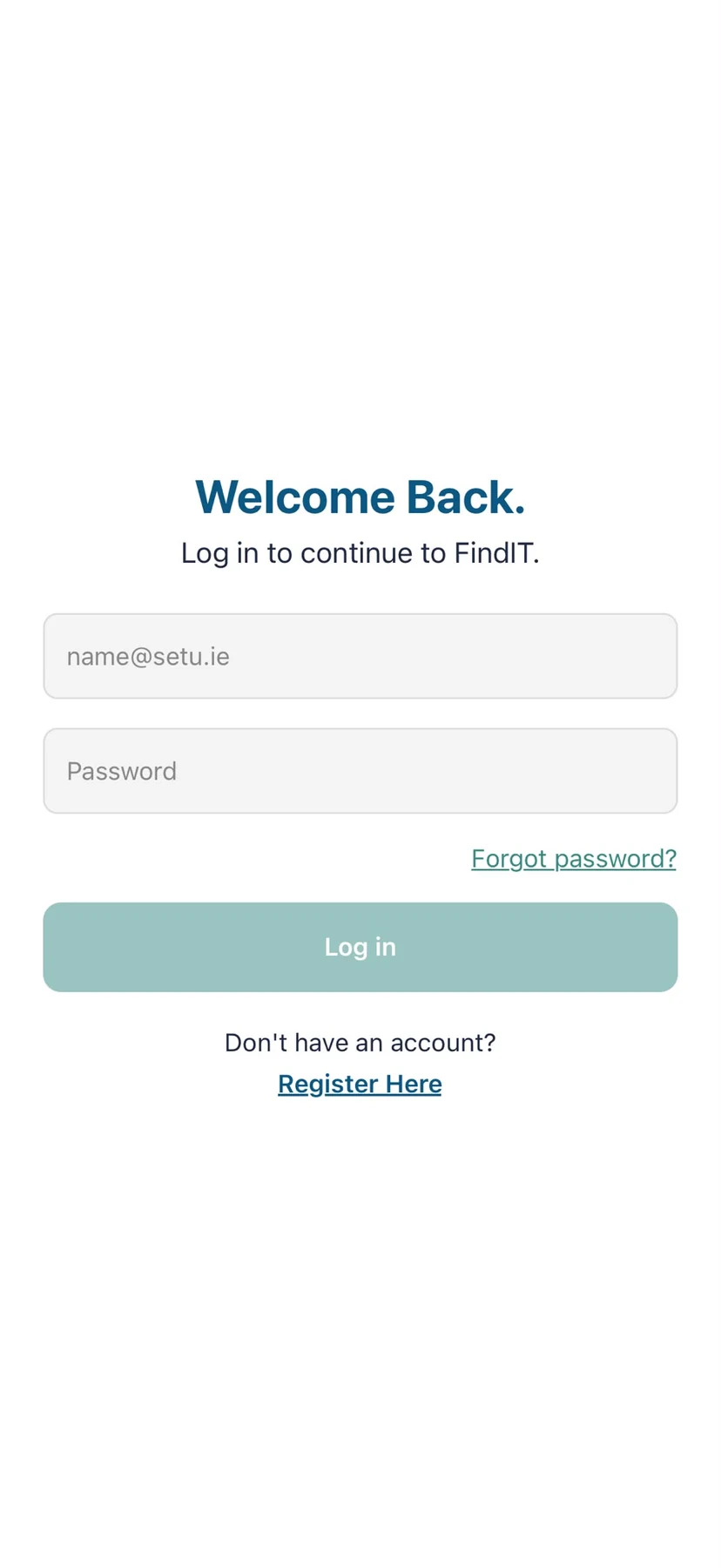 findIT secure login screen